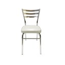 Ver imagem 4 de Cadeira de Cozinha com Reforço Cromada Assento Grosso Cinza Prata Confortável Kit 4 Peças