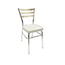 Ver imagem 5 de Cadeira de Cozinha com Reforço Cromada Assento Grosso Cinza Prata Confortável Kit 4 Peças