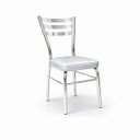 Ver imagem 3 de Cadeira de Cozinha Jantar com Reforço Cromada Assento Grosso Cinza Prata Confortável Kit 4 Peças