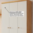 Ver imagem 5 de Guarda-roupa Infantil 3 Portas 3 Gavetas 92cm Levy Espresso Móveis