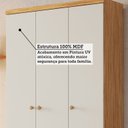 Ver imagem 5 de Guarda-Roupa Infantil 3 Portas 3 Gavetas 92cm Levy Espresso Móveis Bege/Amêndoa/Off White