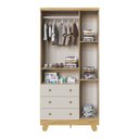 Ver imagem 4 de Guarda-roupa Infantil 3 Portas 3 Gavetas 92cm Levy Espresso Móveis