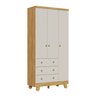 Guarda-roupa Infantil 3 Portas 3 Gavetas 92cm Levy Espresso Móveis - 2