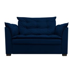 Sofá Namoradeira Dandara 2 Lug Decorativa Para Sala Suede:Azul Marinho - 2