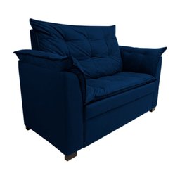 Sofá Namoradeira Dandara 2 Lug Decorativa Para Sala Suede:Azul Marinho - 1