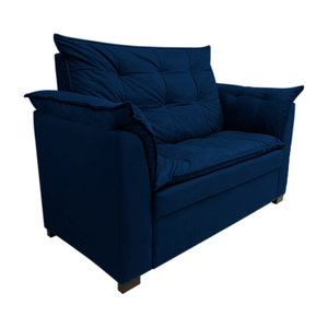 Sofá Namoradeira Dandara 2 Lug Decorativa Para Sala Suede:Azul Marinho