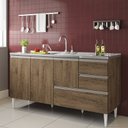 Ver imagem 1 de Balcão para pia de 1,60 mt Maceió com gavetão Castanho