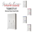 Ver imagem 3 de Guarda Roupa Infantil Sobral com Cômoda Ms913 e Armário Multiuso New Íris Branco Brilho – Moval