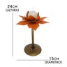 Porta Velas Artesanal De Mesa Para Sala De Jantar Decoração - Laranja - 2