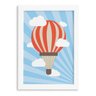 Quadro Infantil para Quarto de Bebê Balão e Nuvens 22x32cm Moldura Branca - 2