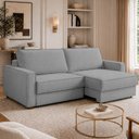 Ver imagem 2 de Sofá Sala de Estar Nilo Retratil Manual 160cm 2 Lugares Bouclê Cinza m1 - Monari Design