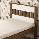 Ver imagem 3 de Cama de Solteiro Madeira CM8006 Nogal/Branco - Tecno Mobili