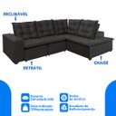 Ver imagem 3 de Sofá de Canto Montreal Retrátil, Reclinável, 4 Lugares 2,70x2,10 Metros, Chaise Fixo, Pillow Top, Gr