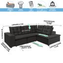 Ver imagem 4 de Sofá de Canto Montreal Retrátil, Reclinável, 4 Lugares 2,70x2,10 Metros, Chaise Fixo, Pillow Top, Gr