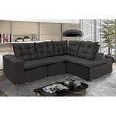 Ver imagem 1 de Sofá de Canto Montreal Retrátil, Reclinável, 4 Lugares 2,70x2,10 Metros, Chaise Fixo, Pillow Top, Gr