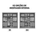 Ver imagem 3 de Guarda Roupa Mdf Ripado Titanium 2 Portas Espelho Branco