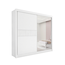 Ver imagem 1 de Guarda Roupa Mdf Ripado Titanium 2 Portas Espelho Branco