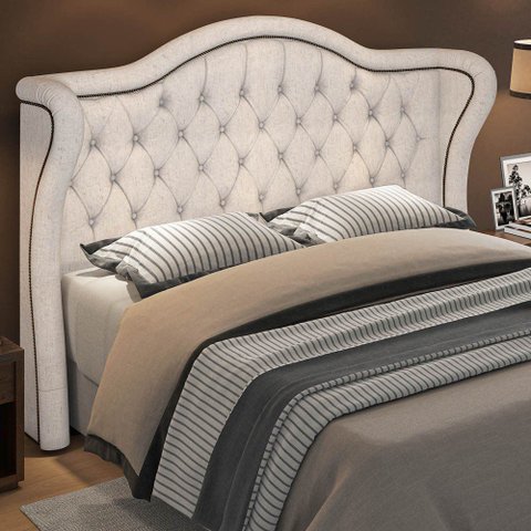 Cabeceira King 195cm Antibes P02 Linho Cru - Mpozenato