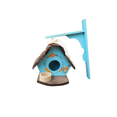 Casinha e Suporte de Madeira Decoração Jardim