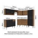 Ver imagem 4 de Armário de Cozinha Completa de Canto 417cm Preto/Rustic Emilly Madesa 02