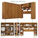 Ver imagem 2 de Guarda-Roupa de Canto Modulado 11 Portas 2 Gavetas Brasil Marrom/Cinamomo