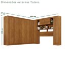 Ver imagem 3 de Guarda-Roupa de Canto Modulado 11 Portas 2 Gavetas Brasil Marrom/Cinamomo