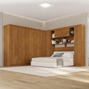 Ver imagem 1 de Guarda-Roupa de Canto Modulado 11 Portas 2 Gavetas Brasil Marrom/Cinamomo