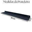 Ver imagem 4 de Suporte para Papel Higiênico Porta Celular Aromatizador + Prateleira Multiuso 60cm Preto