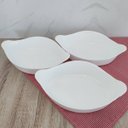 Ver imagem 2 de Kit 3 Assadeiras Travessas Grandes de Vidro Temperado 1,4l Opaline Marinex Branca