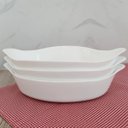 Ver imagem 4 de Kit 3 Assadeiras Travessas Grandes de Vidro Temperado 1,4l Opaline Marinex Branca