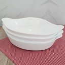 Ver imagem 5 de Kit 3 Assadeiras Travessas Grandes de Vidro Temperado 1,4l Opaline Marinex Branca