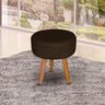 Puff Redondo Pé Palito Suede Marrom - Ninho Decor - 1