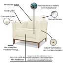 Ver mais imagens de Kit 2 Poltronas e Sofá Living 2 Lugares 1,90m Vega Linho Pés Castanho - Pallazio Areia