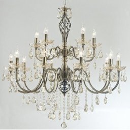 Lustre Tupiara Louvre Ouro Velho Com Cristais 15 Bracos - 1