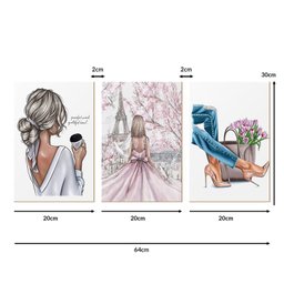 Kit 3 Quadros Decorativos para Quarto Feminino Viagem Paris Flores - 5