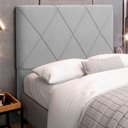 Ver imagem 2 de Cabeceira Cama Box Casal King Size Mel 195cm com Frame Veludo Cinza Claro - Abmaza