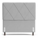 Ver imagem 5 de Cabeceira Cama Box Casal King Size Mel 195cm com Frame Veludo Cinza Claro - Abmaza