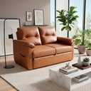 Ver imagem 1 de Sofá Cama 2 Lugares Casal 1,60 Mts Facto Marrom Tiffany Matrix Cor:sintetico Rustico Whisky