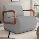 Ver imagem 2 de Poltrona Decorativa Orgânica Living Kavya Linho Cinza - Desk Design