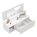 Ver imagem 3 de Penteadeira para Maquiagem Jolly com Bancada Suspensa 01 Gaveta e Espelho Branco - Desk Design