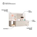 Ver imagem 5 de Penteadeira para Maquiagem Jolly com Bancada Suspensa 01 Gaveta e Espelho Branco - Desk Design