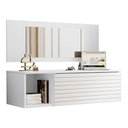 Ver imagem 1 de Penteadeira para Maquiagem Jolly com Bancada Suspensa 01 Gaveta e Espelho Branco - Desk Design