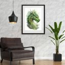 Ver imagem 2 de Quadro Decorativo Dragão Verde - 60x48cm:madeira Preta