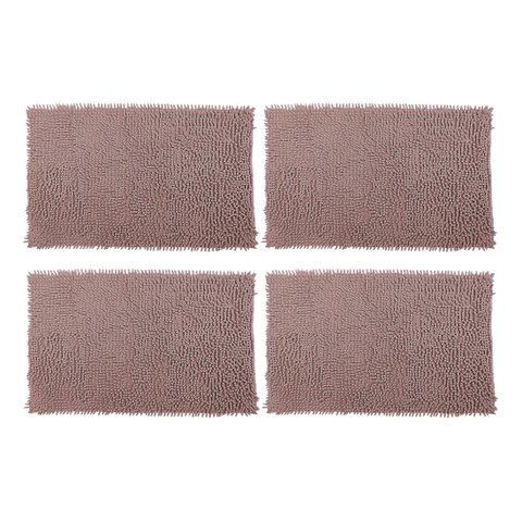 4 Tapete de Banheiro Bolinha 58 X 38cm Antiderrapante Marrom