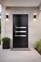 Ver imagem 1 de Porta Lambril de Aluminio Preto 210x80 com Puxador e Fechadura Linha 25