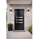 Ver imagem 1 de Porta Lambril de Aluminio Preto 210x80 com Puxador e Fechadura Linha 25