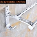 Ver imagem 3 de Suporte Porta Toalha Toalheiro Banho Duplo Toalheiro Parede 60cm