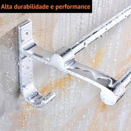 Suporte Porta Toalha Toalheiro Banho Duplo Toalheiro Parede 60cm - 3