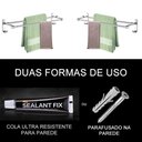 Ver mais imagens de Suporte Porta Toalha Toalheiro Banho Duplo Toalheiro Parede 60cm