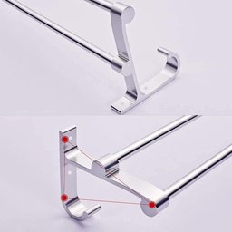 Suporte Porta Toalha Toalheiro Banho Duplo Toalheiro Parede 60cm - 1